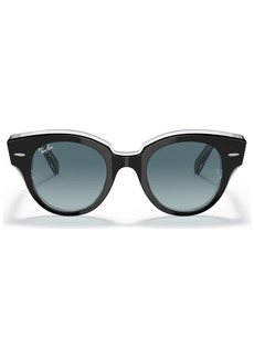 Ray-Ban Sunglasses, Roundabout RB2192 - BLACK ON TRANSPARENT/BLUE GRADIENT GREY