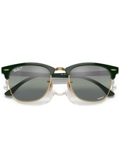 Ray-Ban Unisex Polarized Sunglasses, Clubmaster Chromance - Green on Arista