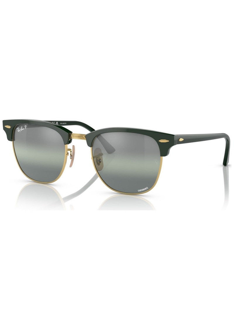 Ray-Ban Unisex Polarized Sunglasses, Clubmaster Chromance - Green on Arista