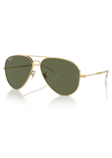 Ray-Ban Unisex Polarized Sunglasses, Old Aviator Rb3825 - Gold