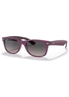 Ray-Ban Unisex Polarized Sunglasses, RB2132 New Wayfarer - Violet on Transparent Violet