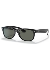 Ray-Ban Unisex Polarized Sunglasses, RB2132 New Wayfarer - POLISHED BLACK/GREEN POLAR