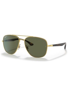 Ray-Ban Unisex Polarized Sunglasses, RB3683 56 - Gold-Tone