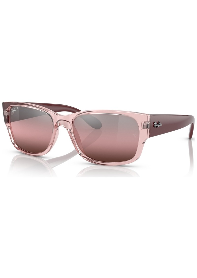 Ray-Ban Unisex Polarized Sunglasses, RB438855-p - Transparent Pink