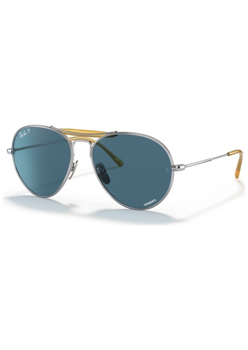 Ray-Ban Unisex Titanium Polarized Sunglasses, RB8063 - Silver-Tone