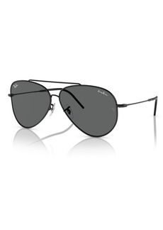 Ray-Ban Unisex Sunglasses, Aviator Reverse RBR0101 - Black