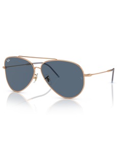 Ray-Ban Unisex Sunglasses, Aviator Reverse RBR0101 - Rose Gold, Blue