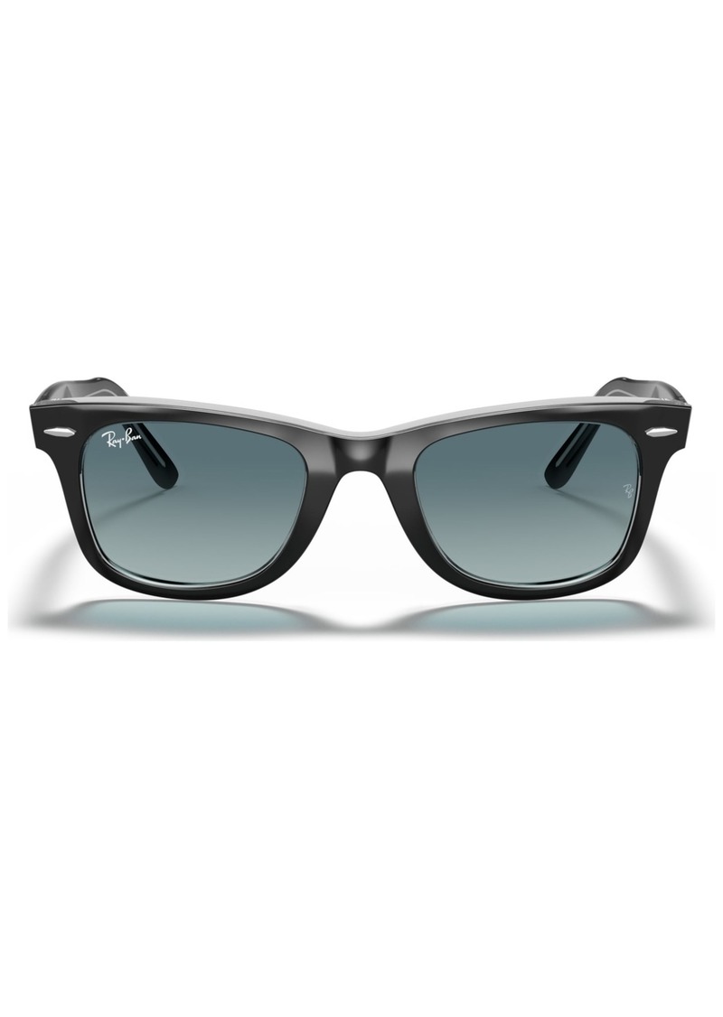 Ray-Ban Unisex Sunglasses, RB2140 Original Wayfarer Gradient - BLACK ON TRASPARENT/GRADIENT BLUE