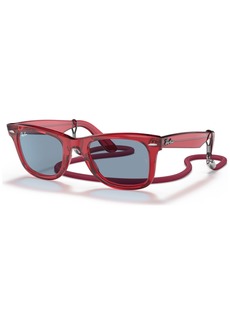Ray-Ban Unisex Sunglasses, RB2140 Wayfarer - Transparent Red
