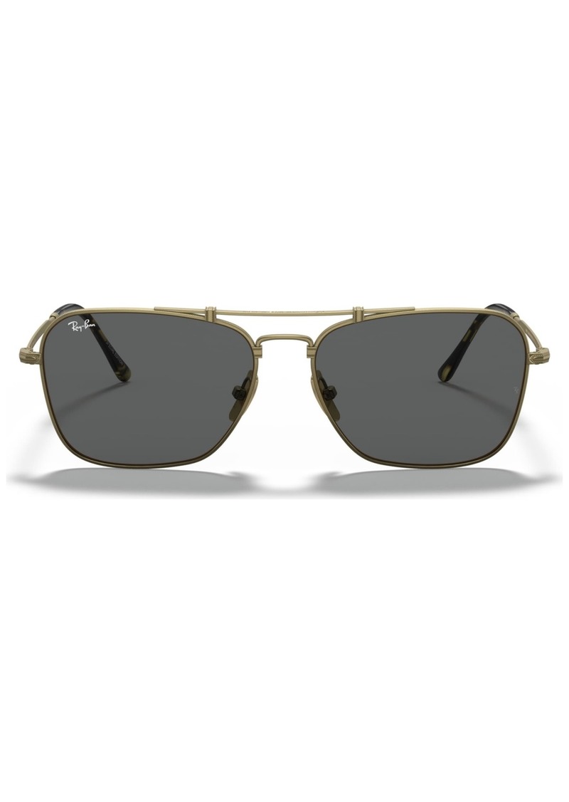 Ray-Ban Unisex Titanium Sunglasses, RB8136 - DEMI GLOSS ANTIQUE GOLD/BROWN