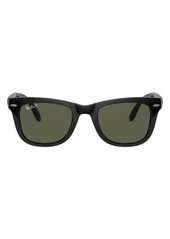 Ray-Ban Wayfarer 50mm Polarized Folding Sunglasses