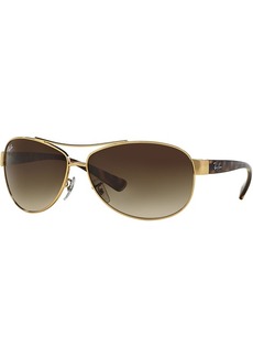 Ray-Ban Women's Aviator Sunglasses, Brown/Gold