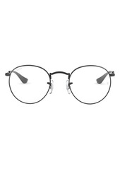 Ray-Ban 50mm Round Optical Glasses in Matte Black at Nordstrom