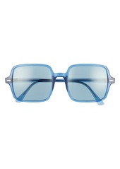 Ray-Ban 53mm Square Sunglasses in Transparent Blue/Blue at Nordstrom