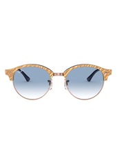 Women's Ray-Ban Clubround 51mm Round Sunglasses - Beige/ Black/ Blue Gradient