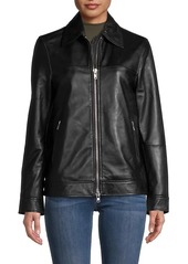 Rebecca Minkoff Anna Leather Zip-Up Jacket