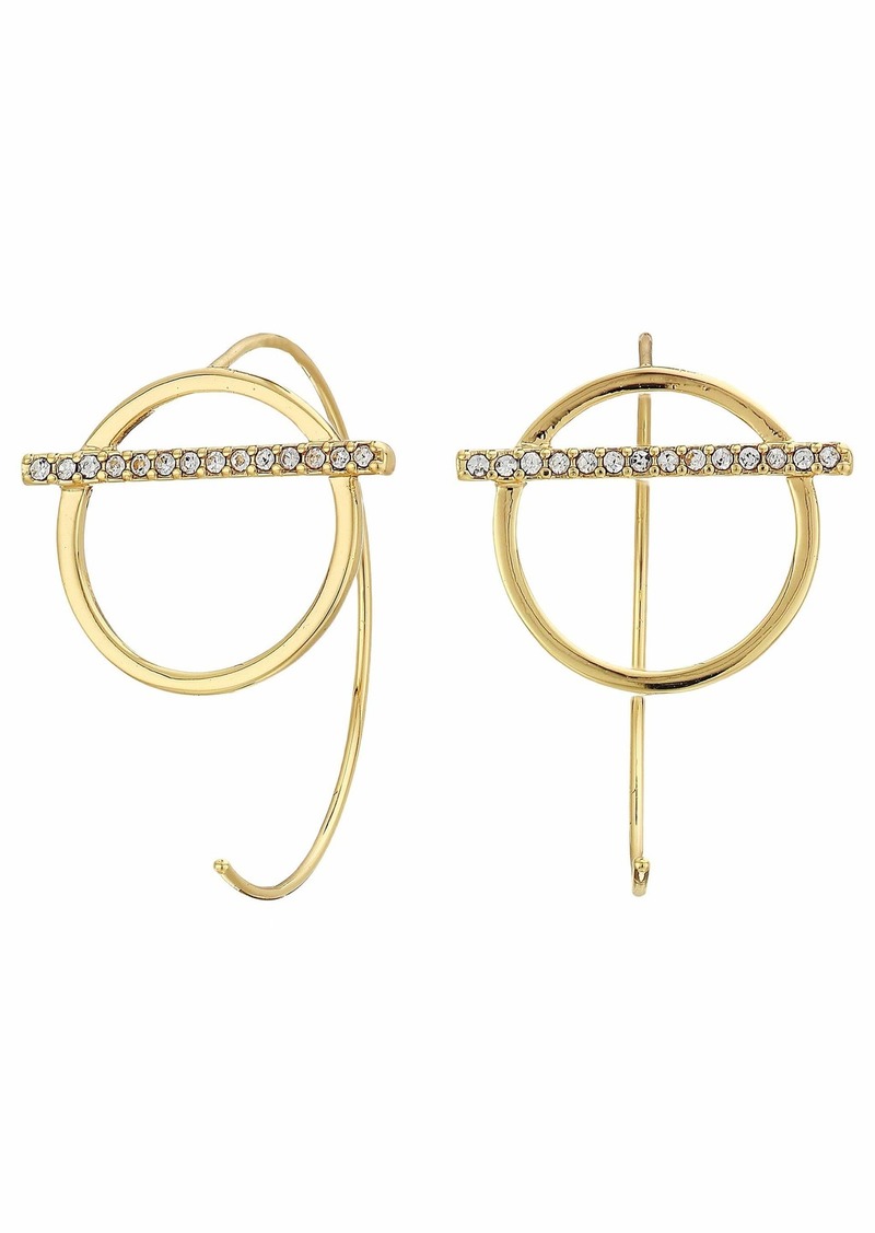 Rebecca Minkoff Bar and Line Threader Hoop Earrings | Jewelry