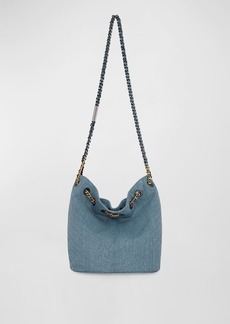 Rebecca Minkoff Chain Drawstring Denim Bucket Bag