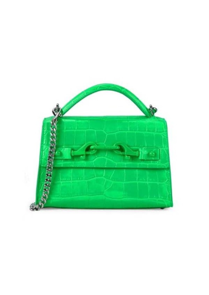 Rebecca Minkoff Lou Croc Embossed Leather Top Handle Bag