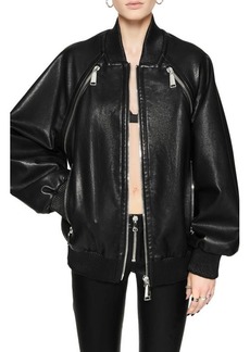Rebecca Minkoff Dylan Oversize Leather Bomber Jacket