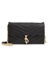 Rebecca Minkoff Edie Quilted Leather Wallet on a Chain in Black at Nordstrom