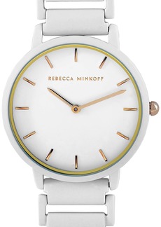 Rebecca Minkoff Major White Matte Paint Stainless Steel Bracelet Watch 2200395