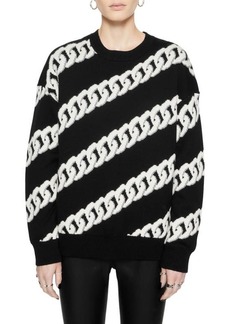 Rebecca Minkoff Mara Chain Link Stripe Merino Wool Sweater
