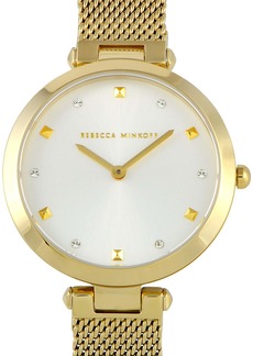 Rebecca Minkoff Nina Gold-Tone Mesh Bracelet Watch 2200300