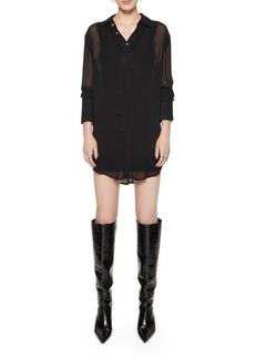 Rebecca Minkoff Ophelia Tie Neck Long Sleeve Button-Up Top
