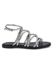 Rebecca Minkoff Sarle Metallic-Strap Sandal Flats