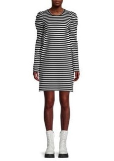 Rebecca Minkoff Talia Striped Puff-Sleeve Dress