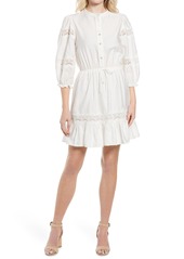 Rebecca Minkoff Elle Lace Inset Ruffle Hem Dress in White at Nordstrom