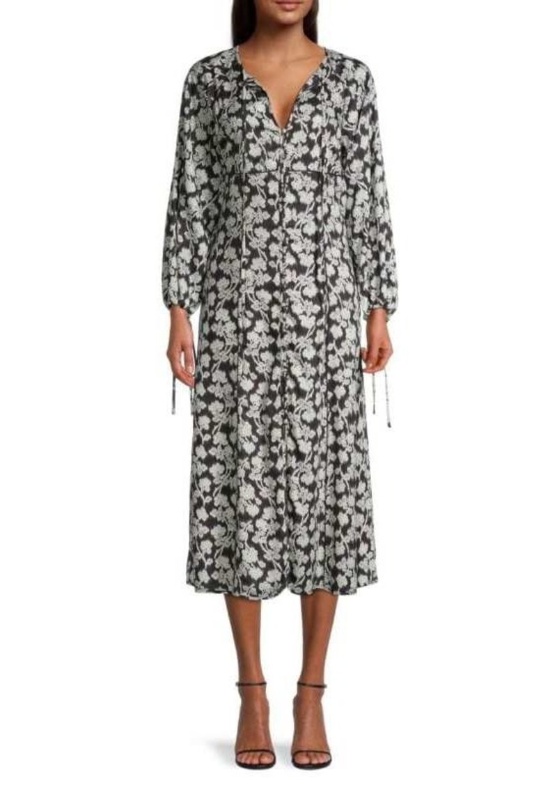 Rebecca Taylor Alicia Floral Midi Dress