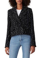 Rebecca Taylor Double Breasted Crop Dot Tweed Sportcoat