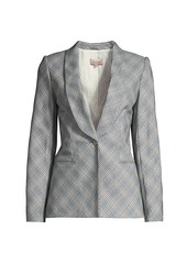 Rebecca Taylor Double-Breasted Plaid Suiting Jacket