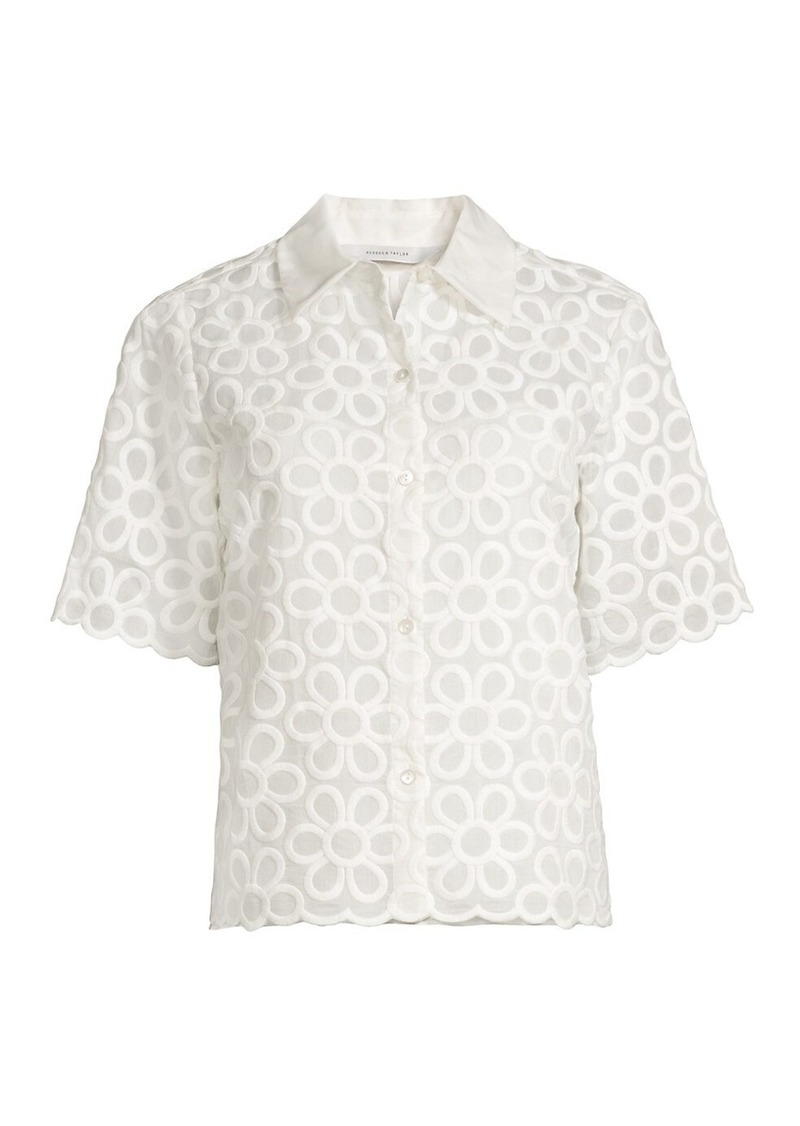 Rebecca Taylor Floral Button-Down Shirt