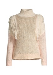 Rebecca Taylor Fringe Knit Alpaca & Wool-Blend Pullover