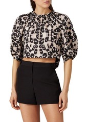 Rebecca Taylor Kaleidoscope Leopard Print Crop Top