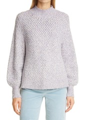 La Vie Rebecca Taylor Cozy Space Dye Blouson Sleeve Cotton Blend Sweater