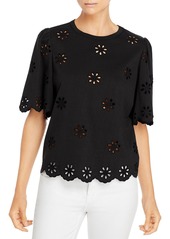 La Vie Rebecca Taylor Embroidered Eyelet Top 