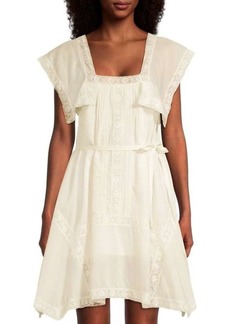 Rebecca Taylor Lace Trim Mini Dress