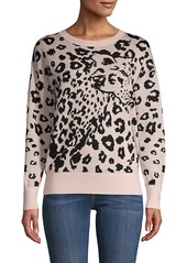 Rebecca Taylor Leopard-Print Merino Wool Sweater
