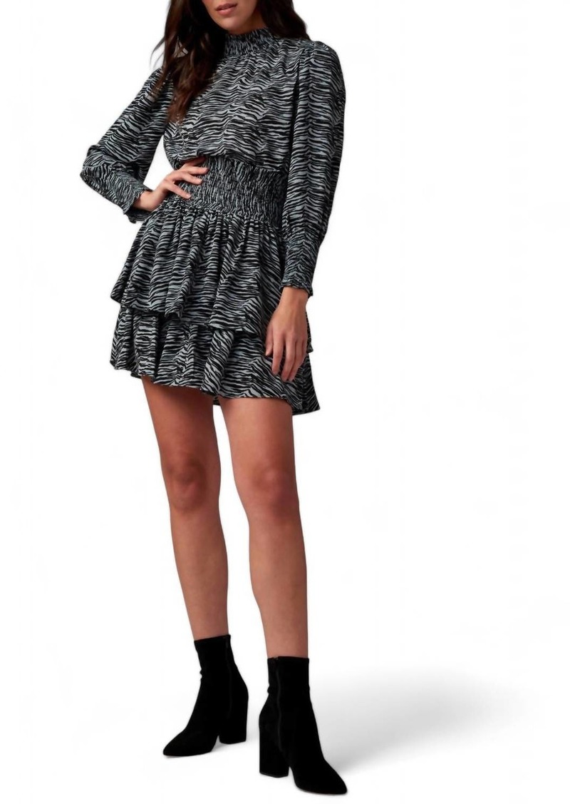 Rebecca Taylor Mini Tiger Longsleeve Dress In Multi