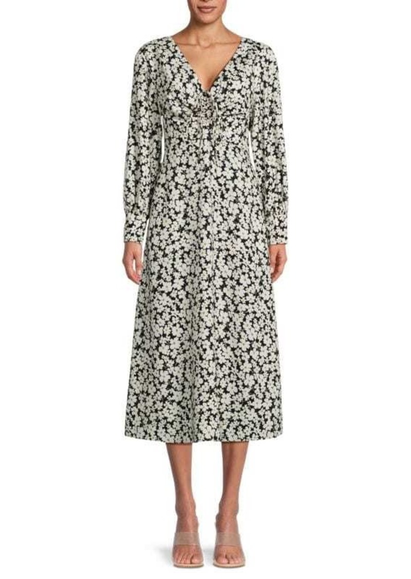 Rebecca Taylor Paige Floral Midi A Line Dress