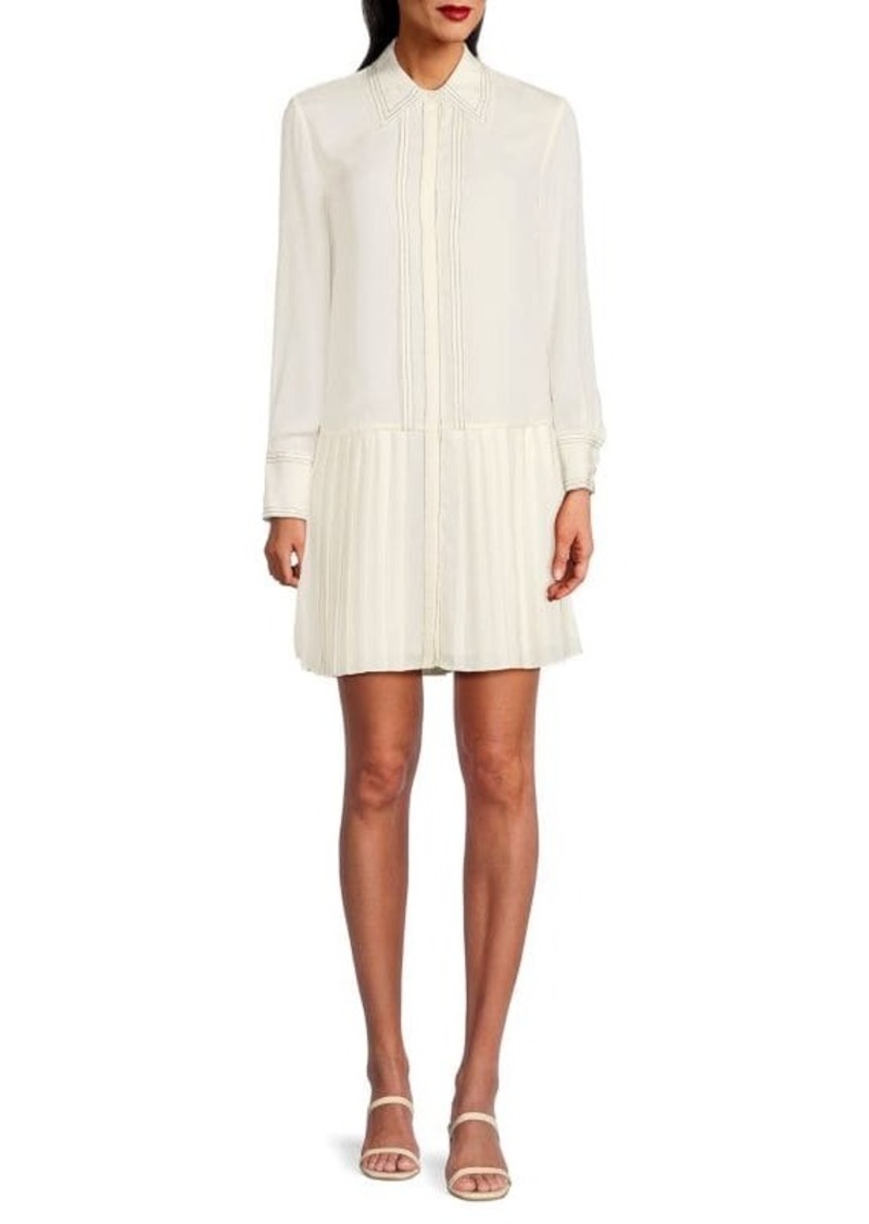 Rebecca Taylor Pleated Silk Mini Dress