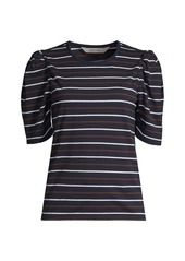 Rebecca Taylor Puff Sleeve Striped Top