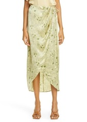 Rebecca Taylor Adela Fleur Silk Faux Wrap Skirt in Bamboo Combo at Nordstrom