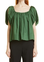 Rebecca Taylor Babydoll Top in Emerald at Nordstrom