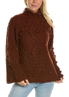 Rebecca Taylor Bauble Turtleneck Wool-Blend Sweater