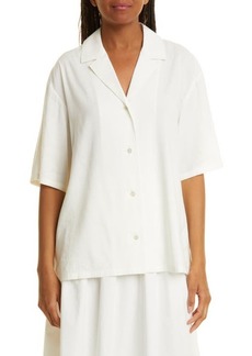 Rebecca Taylor Cabana Short Sleeve Linen Blend Shirt